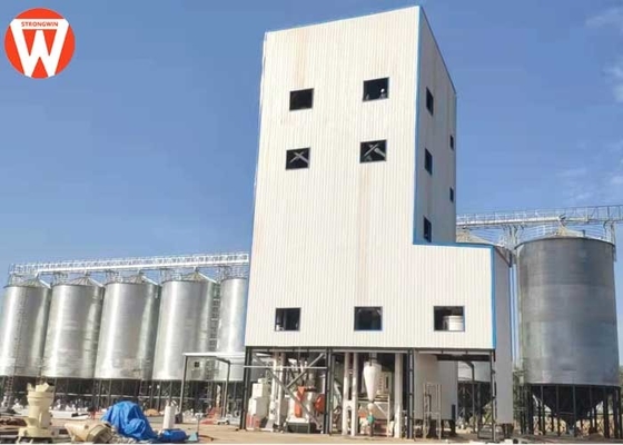 Dây chuyền sản xuất thức ăn chăn nuôi 550KW 10T / H tự động với silo